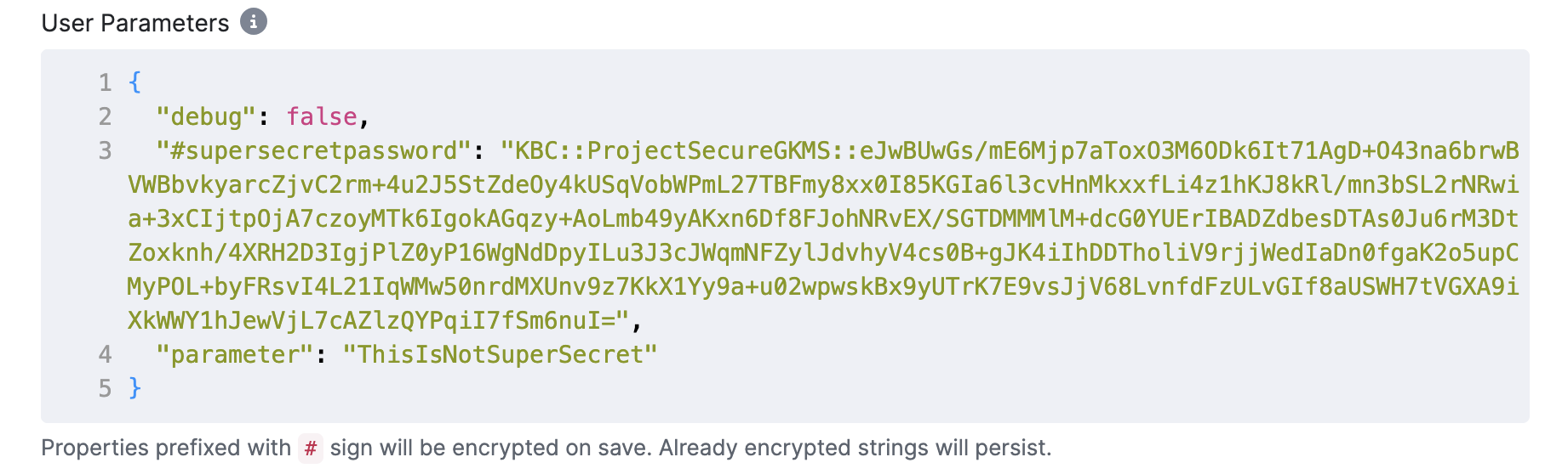 Screenshot - User Parameters